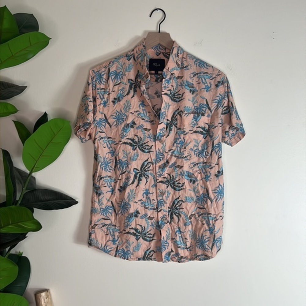 Rails Carson Stripe Short Sleeve Linen Blend Butt… - image 2